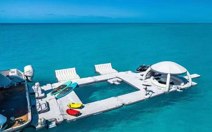 inflatable floating lounge with canopy